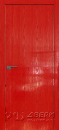 Межкомнатная дверь 1STK (Pine Red glossy/Кромка Хром)