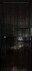 Межкомнатная дверь 1STK (Pine Black glossy/Кромка Хром)