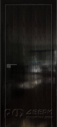 Межкомнатная дверь 1STK (Pine Black glossy/Кромка Хром)