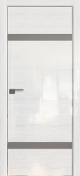 Межкомнатная дверь 3STK (Pine White glossy/Серебряный лак/Матовая кромка)