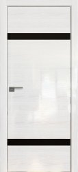 Межкомнатная дверь 3STK (Pine White glossy/Черный лак/Матовая кромка)