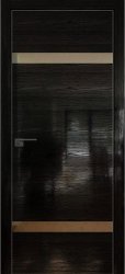Межкомнатная дверь 3STK (Pine Black glossy/Зеркало/Матовая кромка)