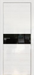Межкомнатная дверь 4STK (Pine White glossy/Черный лак/Кромка Хром)