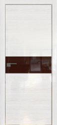 Межкомнатная дверь 4STK (Pine White glossy/Коричневый лак/Кромка Хром)