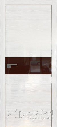 Межкомнатная дверь 4STK (Pine White glossy/Коричневый лак/Кромка Хром)