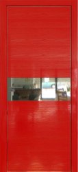 Межкомнатная дверь 4STK (Pine Red glossy/Зеркало/Кромка Хром)