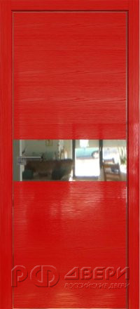 Межкомнатная дверь 4STK (Pine Red glossy/Зеркало/Кромка Хром)