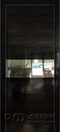 Межкомнатная дверь 4STK (Pine Black glossy/Зеркало/Кромка Хром)