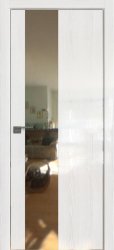 Межкомнатная дверь 5STK (Pine White glossy/Зеркало/Матовая кромка)