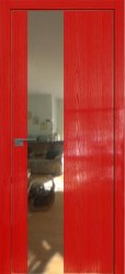 Межкомнатная дверь 5STK (Pine Red glossy/Зеркало/Матовая кромка)