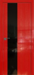 Межкомнатная дверь 5STK (Pine Red glossy/Черный лак/Матовая кромка)
