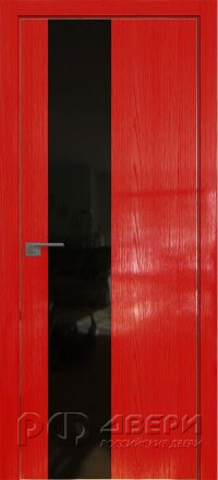 Межкомнатная дверь 5STK (Pine Red glossy/Черный лак/Матовая кромка)