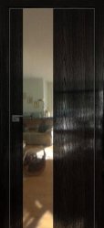 Межкомнатная дверь 5STK (Pine Black glossy/Зеркало/Матовая кромка)