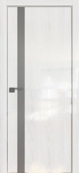 Межкомнатная дверь 6STK (Pine White glossy/Серебряный лак/Матовая кромка)