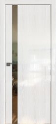 Межкомнатная дверь 6STK (Pine White glossy/Зеркало/Матовая кромка)