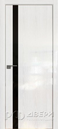 Межкомнатная дверь 6STK (Pine White glossy/Черный лак/Матовая кромка)