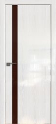 Межкомнатная дверь 6STK (Pine White glossy/Коричневый лак/Матовая кромка)