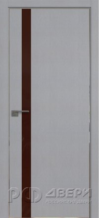 Межкомнатная дверь 6STK (Pine Manhattan Grey/Коричневый лак/Матовая кромка)