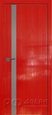 Межкомнатная дверь 6STK (Pine Red glossy/Серебряный лак/Матовая кромка)