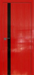 Межкомнатная дверь 6STK (Pine Red glossy/Черный лак/Матовая кромка)