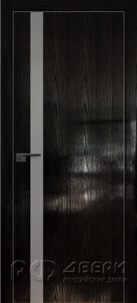 Межкомнатная дверь 6STK (Pine Black glossy/Серебряный лак/Матовая кромка)