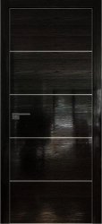 Межкомнатная дверь 7STK кромка AL-Матовая (Pine Black glossy)