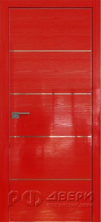 Межкомнатная дверь 7STK (Pine Red glossy/Кромка Хром)