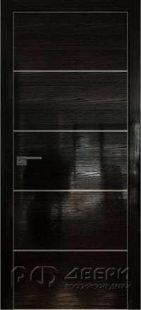 Межкомнатная дверь 7STK (Pine Black glossy/Кромка Хром)