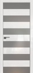 Межкомнатная дверь 8STK (Pine White glossy/Серебряный лак/Матовая кромка)