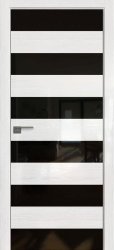 Межкомнатная дверь 8STK (Pine White glossy/Черный лак/Матовая кромка)