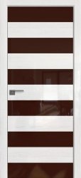 Межкомнатная дверь 8STK (Pine White glossy/Коричневый лак/Матовая кромка)