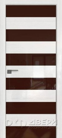 Межкомнатная дверь 8STK (Pine White glossy/Коричневый лак/Матовая кромка)