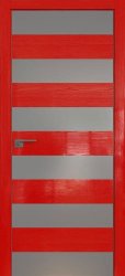 Межкомнатная дверь 8STK (Pine Red glossy/Серебряный лак/Матовая кромка)