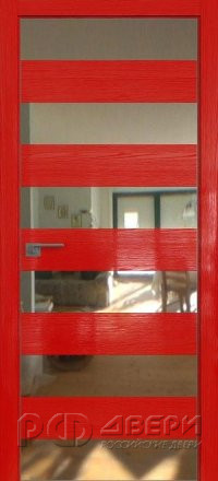 Межкомнатная дверь 8STK (Pine Red glossy/Зеркало/Матовая кромка)