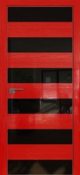 Межкомнатная дверь 8STK (Pine Red glossy/Черный лак/Матовая кромка)