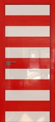 Межкомнатная дверь 8STK (Pine Red glossy/Перламутровый лак/Матовая кромка)