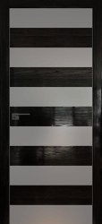 Межкомнатная дверь 8STK (Pine Black glossy/Серебряный лак/Матовая кромка)
