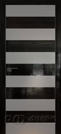 Межкомнатная дверь 8STK (Pine Black glossy/Серебряный лак/Матовая кромка)