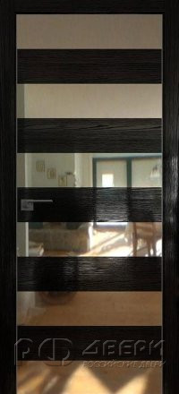 Межкомнатная дверь 8STK (Pine Black glossy/Зеркало/Матовая кромка)