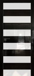 Межкомнатная дверь 8STK (Pine Black glossy/Белый лак/Матовая кромка)