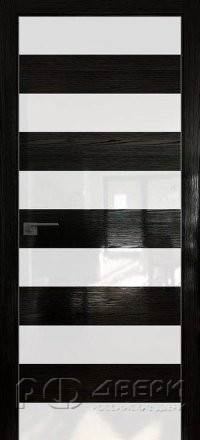 Межкомнатная дверь 8STK (Pine Black glossy/Белый лак/Матовая кромка)