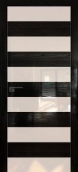 Межкомнатная дверь 8STK (Pine Black glossy/Перламутровый лак/Матовая кромка)