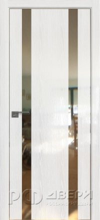Межкомнатная дверь 9STK (Pine White glossy/Зеркало/Кромка Хром)