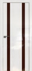 Межкомнатная дверь 9STK (Pine White glossy/Коричневый лак/Кромка Хром)