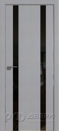 Межкомнатная дверь 9STK (Pine Manhattan Grey/Черный лак/Кромка Хром)