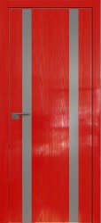Межкомнатная дверь 9STK (Pine Red glossy/Серебряный лак/Кромка Хром)