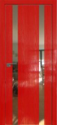 Межкомнатная дверь 9STK (Pine Red glossy/Зеркало/Кромка Хром)