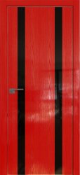 Межкомнатная дверь 9STK (Pine Red glossy/Черный лак/Кромка Хром)