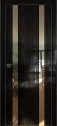 Межкомнатная дверь 9STK (Pine Black glossy/Зеркало/Кромка Хром)