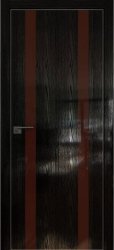 Межкомнатная дверь 9STK (Pine Black glossy/Коричневый лак/Кромка Хром)